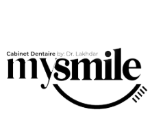 Le nom et le logo du dentiste à Tanger Mysmile.